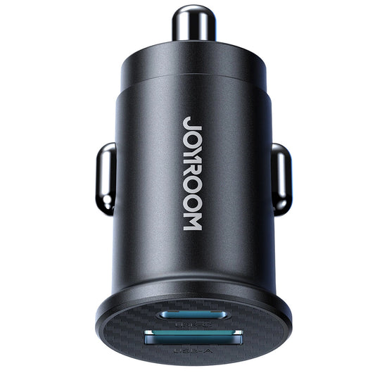 Carregador Automóvel Joyroom JR-CCN16 Mini, 12W, 2.4A, 1 x USB-A - 1 x USB-C, Preto