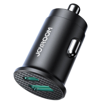 Carregador Automóvel Joyroom JR-CCN16 Mini, 12W, 2.4A, 1 x USB-A - 1 x USB-C, Preto