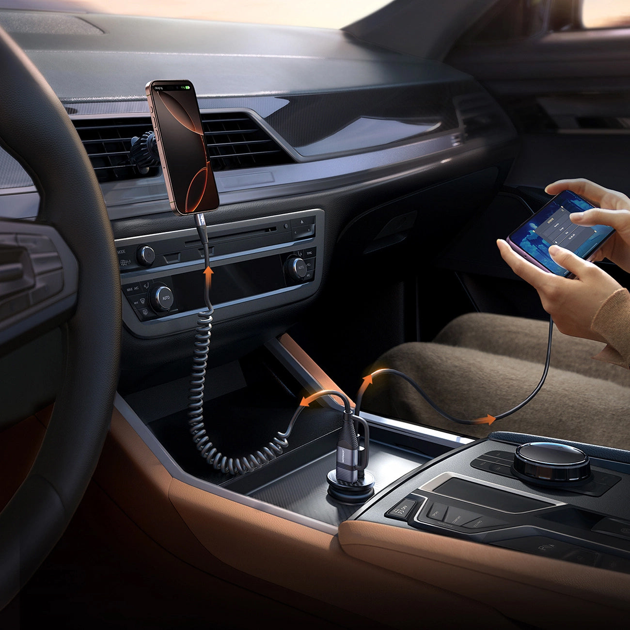 Carregador Automóvel Joyroom JR-CCN16 Mini, 12W, 2.4A, 1 x USB-A - 1 x USB-C, Preto