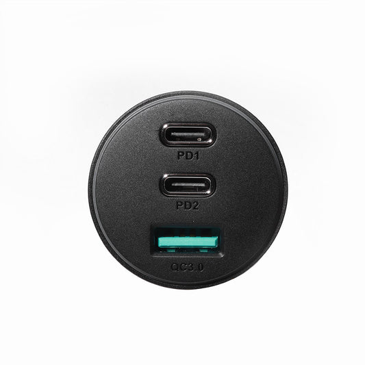 Carregador Automóvel Joyroom JR-CL26, 70W, 4.8A, 1 x USB-A - 2 x USB-C, Preto