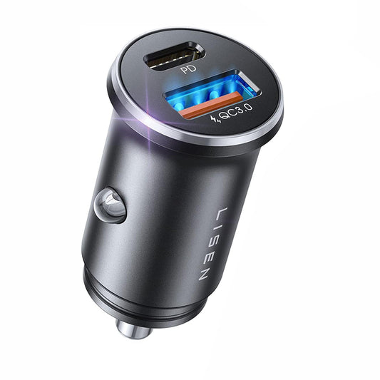 Carregador Auto Lisen, 36W, 3A, 1 x USB-A - 1 x USB-C, Preto YL0223090002