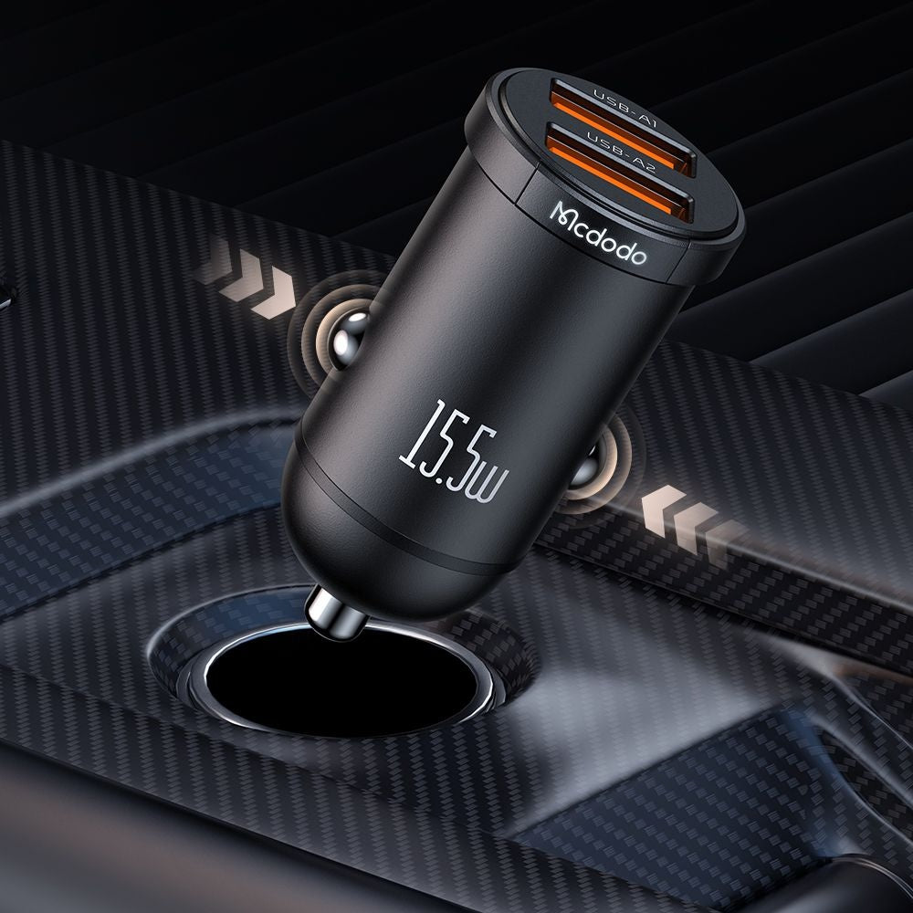 McDodo CC-2950 Cool Car Charger, 15.5W, 3.1A, 2 x USB-A, Black