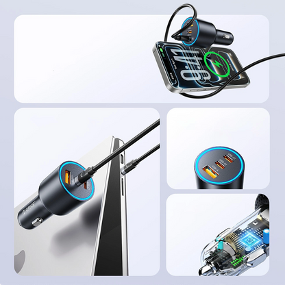 Carregador Automóvel Orico HyperDrive, 165W, 5A, 1 x USB-A - 2 x USB-C, Preto