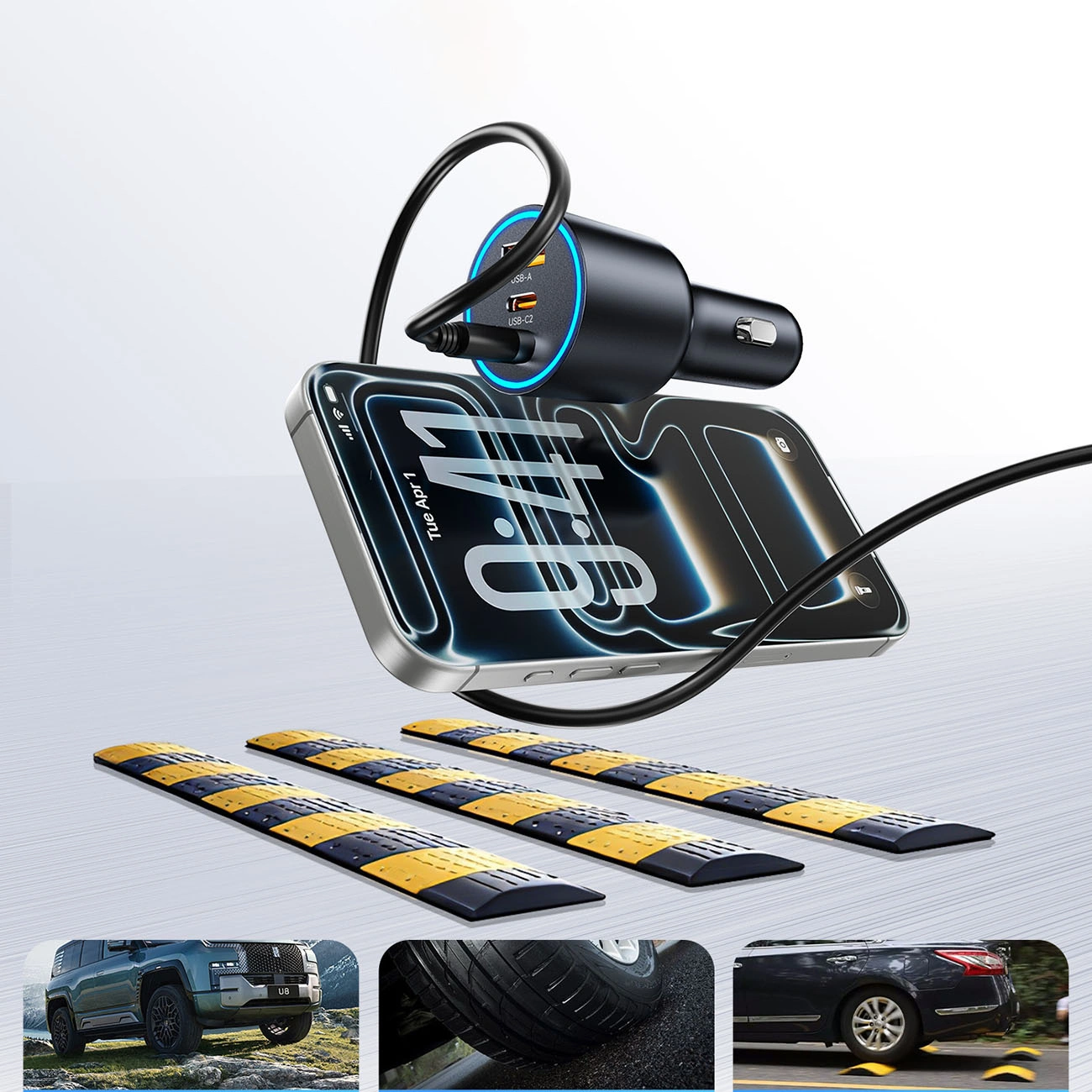 Carregador Automóvel Orico HyperDrive, 165W, 5A, 1 x USB-A - 2 x USB-C, Preto