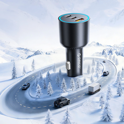 Carregador Automóvel Orico HyperDrive, 165W, 5A, 1 x USB-A - 2 x USB-C, Preto