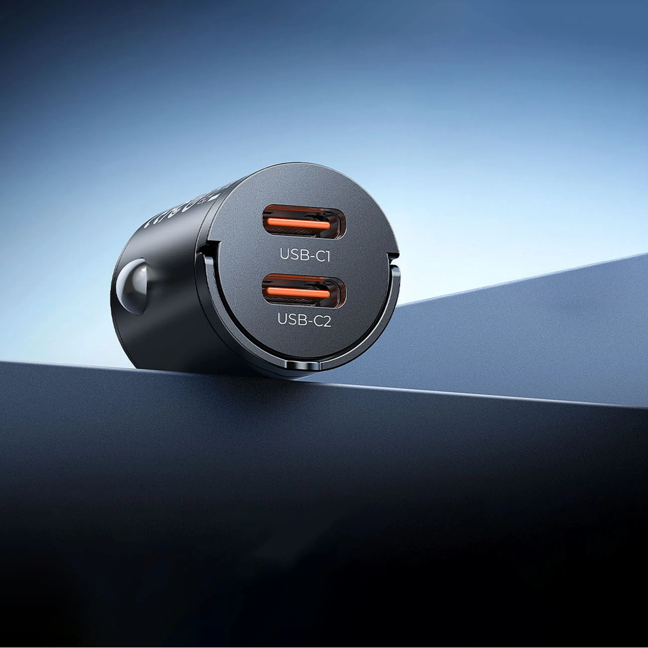 Carregador Auto Orico MiniRing, 30W, 3A, 2 x USB-C, Preto
