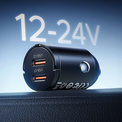 Carregador Auto Orico MiniRing, 30W, 3A, 2 x USB-C, Preto