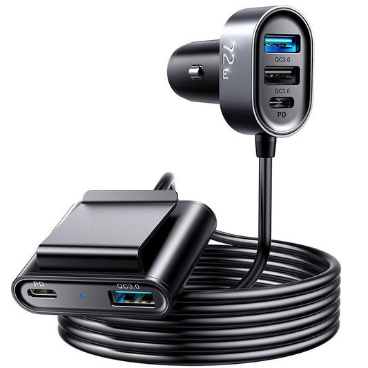 Carregador Auto Joyroom JR-CL05, 72W, 3A, 2 x USB-C - 3 x USB-A, Preto
