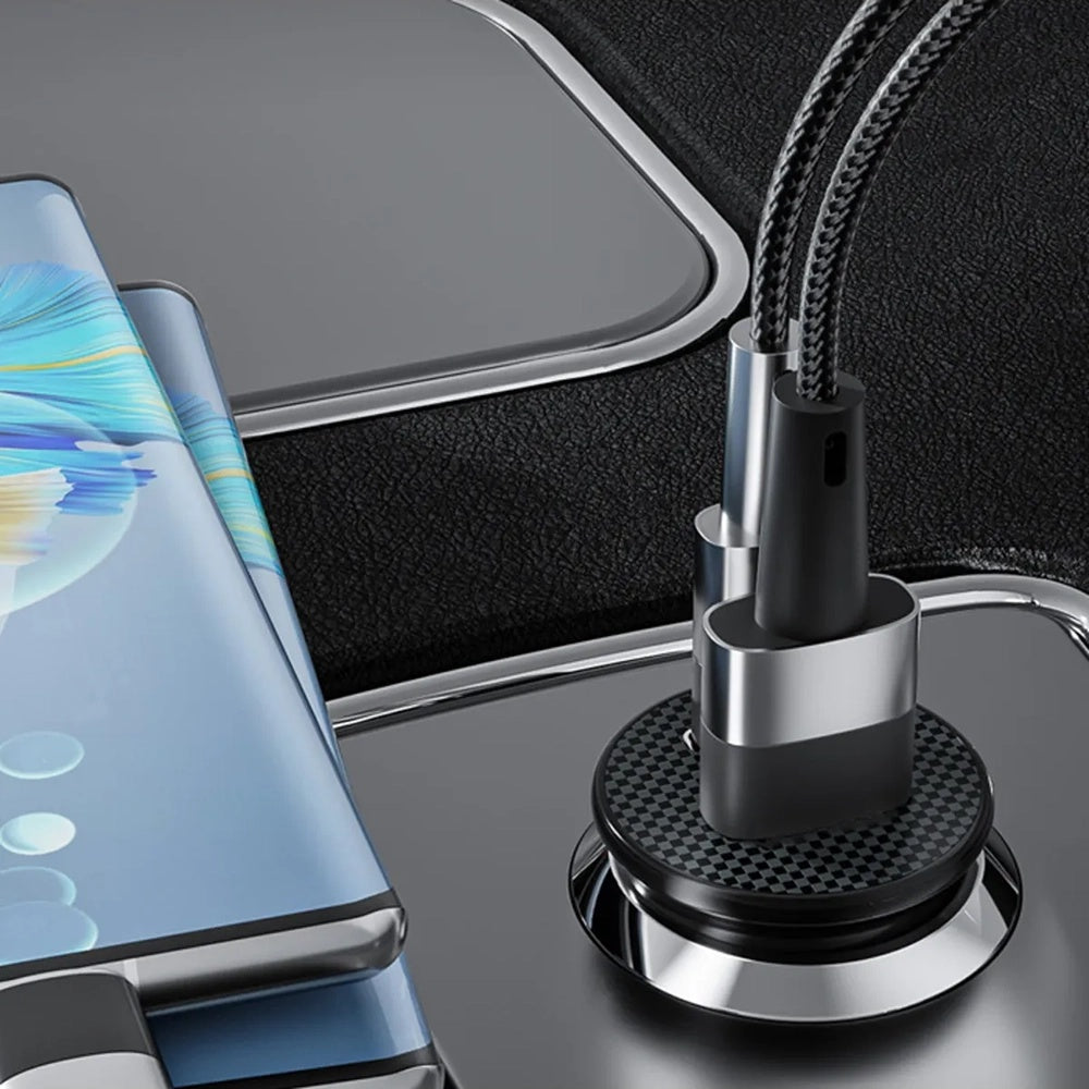 Carregador Auto Techsuit C4 MiniFuseX, 20W, 3A, 1 x USB-A - 1 x USB-C, Preto