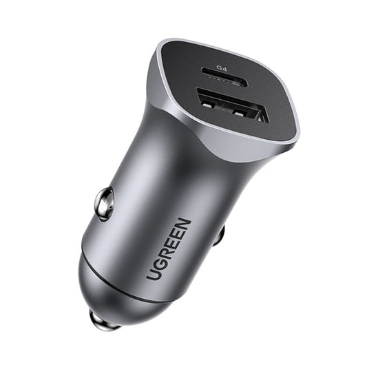 Carregador Auto UGREEN CD130, 24W, 3A, 1 x USB-A - 1 x USB-C, Cinzento