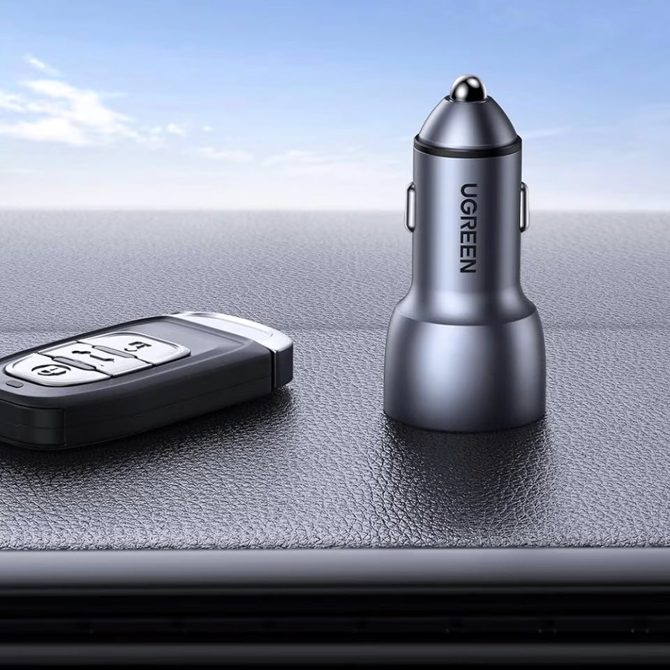 Carregador de isqueiro UGREEN CD213, 36W, 3A, 2 x USB-A, cinzento 