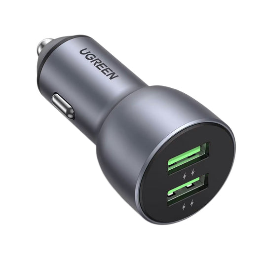 Carregador de isqueiro UGREEN CD213, 36W, 3A, 2 x USB-A, cinzento 