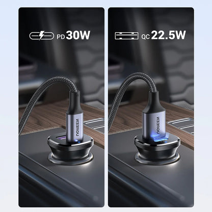 Carregador Auto UGREEN EC305, 30W, 3A, 1 x USB-A - 1 x USB-C, Preto
