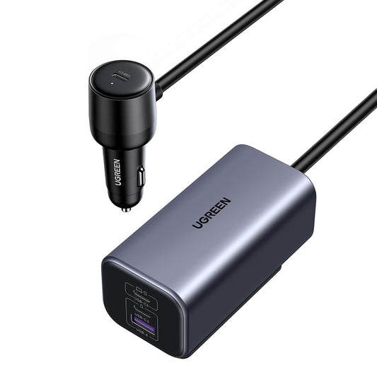 Carregador Auto UGREEN EC706, 150W, 5A, 1 x USB-A - 3 x USB-C, Preto