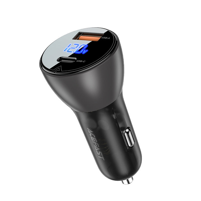 Carregador Automóvel Acefast B6, 63W, 3.6A, 1 x USB-A - 1 x USB-C, Preto