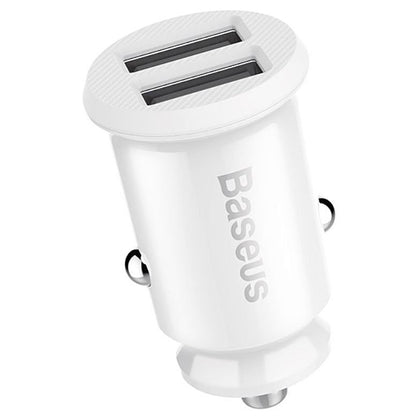 Carregador de automóvel Baseus Grain, 10,5 W, 2,1 A, 2 x USB-A, branco CCALL-ML02