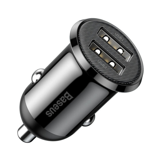 Carregador de isqueiro Baseus Grain Pro, 24 W, 2,4 A, 2 x USB-A, preto CCALLP-01