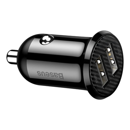 Carregador de isqueiro Baseus Grain Pro, 24 W, 2,4 A, 2 x USB-A, preto CCALLP-01