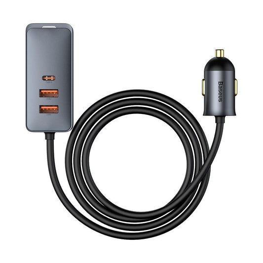 Carregador de automóvel Baseus Share Together, 120 W, 3 A, 3 x USB-A - 1 x USB-C, cinzento CCBT-B0G