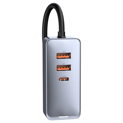 Carregador de automóvel Baseus Share Together, 120 W, 3 A, 3 x USB-A - 1 x USB-C, cinzento CCBT-B0G