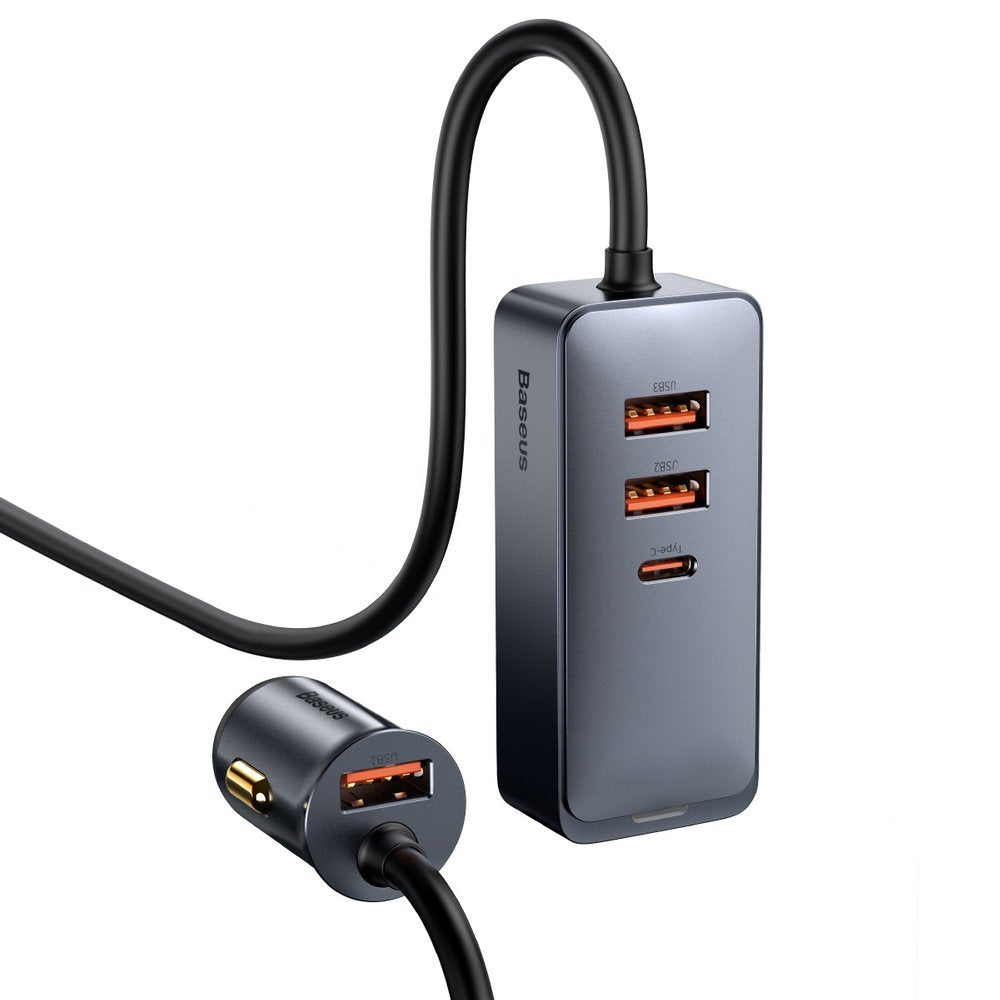 Carregador de automóvel Baseus Share Together, 120 W, 3 A, 3 x USB-A - 1 x USB-C, cinzento CCBT-B0G