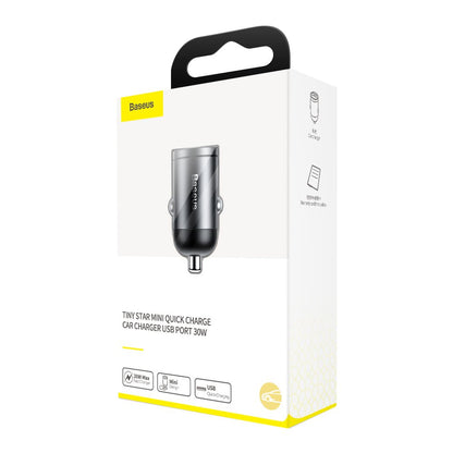 Carregador Auto Baseus Star Mini, 30W, 3A, 1 x USB-A, Cinzento VCHX-A0G