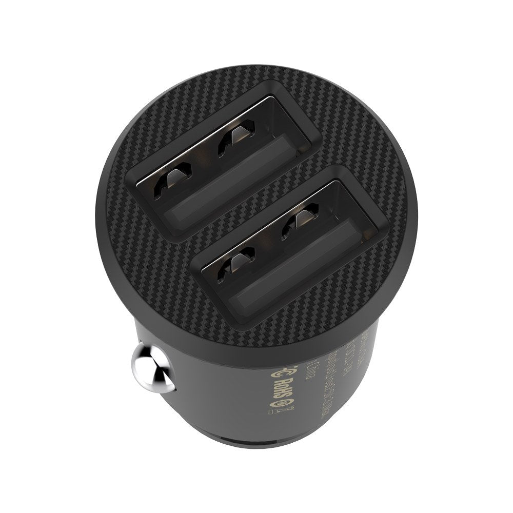 Carregador de isqueiro Baseus Grain, 10 W, 2,4 A, 2 x USB-A, preto CCALL-ML01