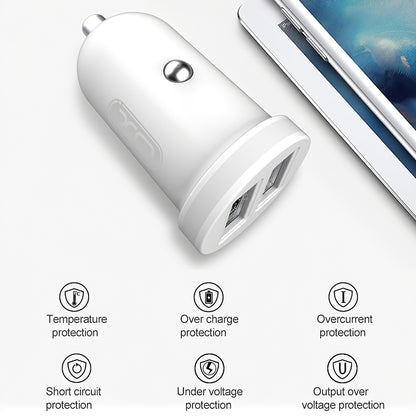Carregador Auto XO Design CC-18, 10.5W, 2.1A, 2 x USB-A, Branco
