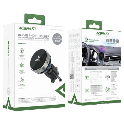 Carregador Auto Wireless Acefast D40, 15W, 1.67A, Cinzento