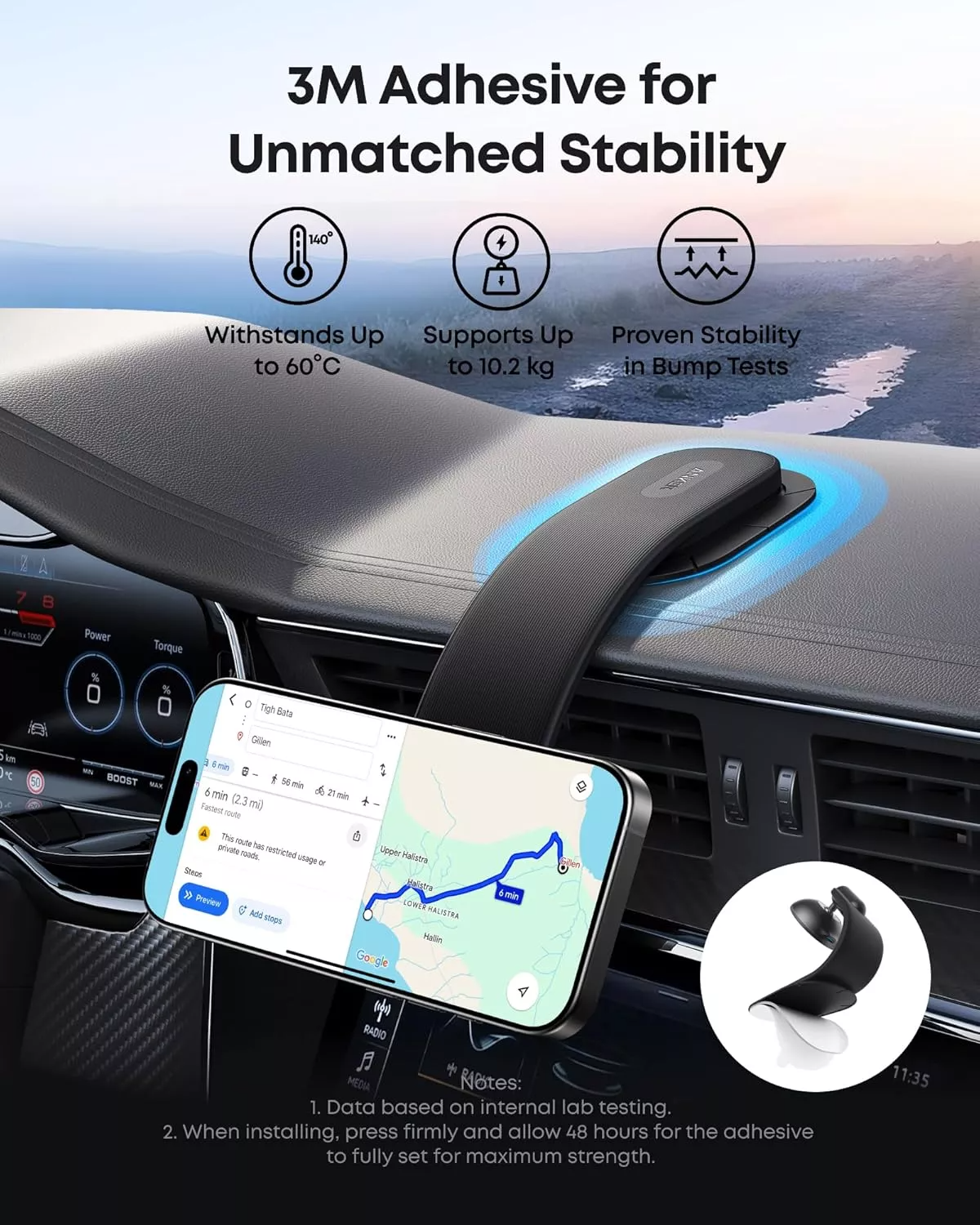 Carregador Auto Wireless Anker Nano, 15W, 1.67A, Preto B2216H11