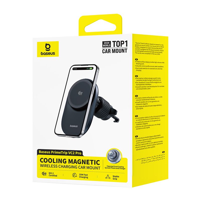 Baseus PrimeTrip VC2 Pro Wireless Car Charger, 25W, Black C0013N00
