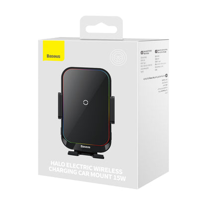 Carregador Automóvel Sem Fios Baseus Halo, 15W, 1.67A, Preto SUDD000001