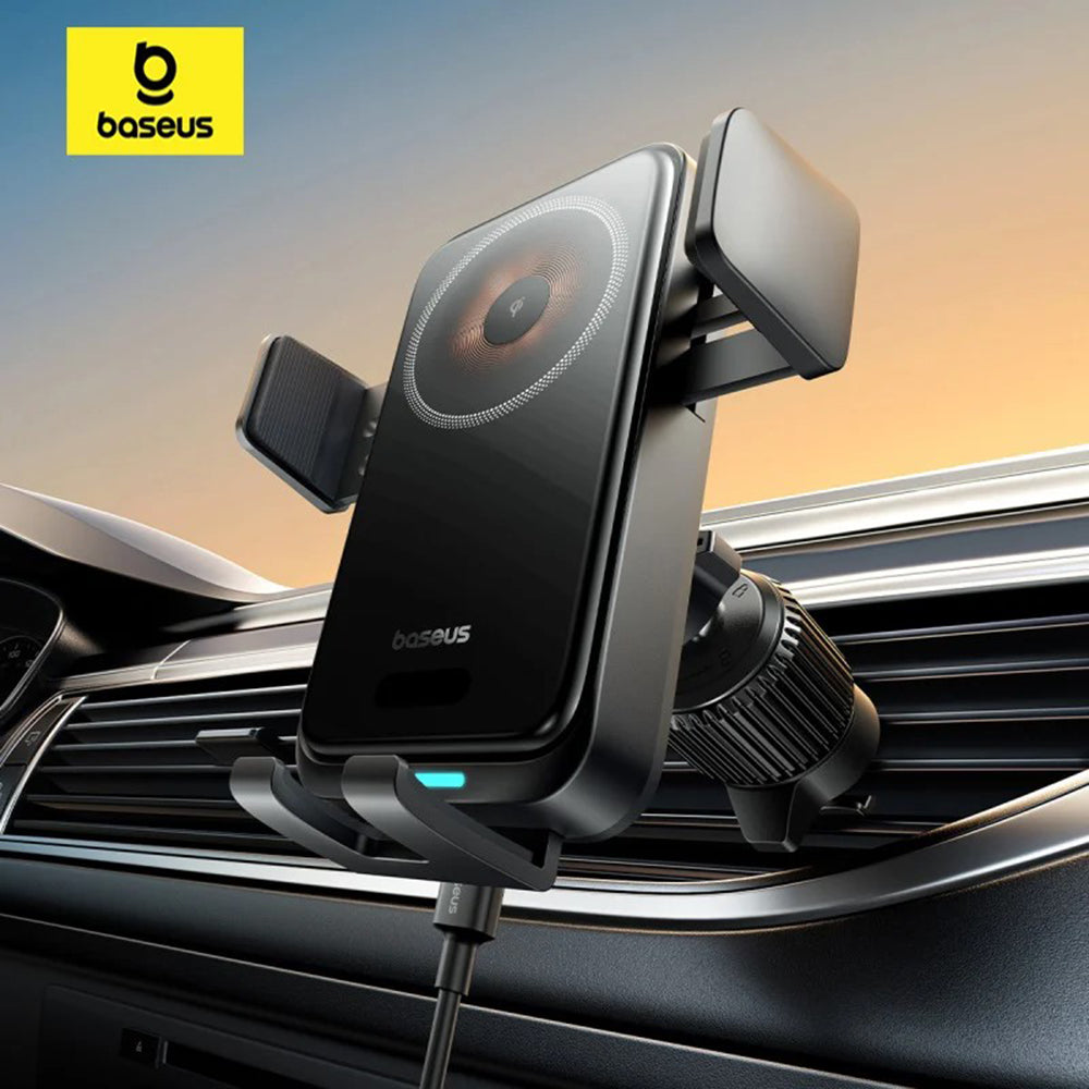 Carregador Auto Wireless Baseus Wisdom Pro Vent, 15W, 1.67A, Preto C40381501123-00