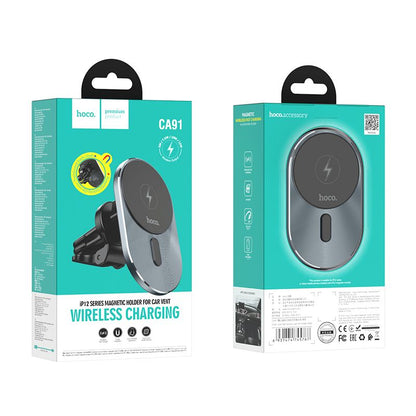 Carregador Auto Wireless HOCO CA91, 15W, 1.67A, Preto