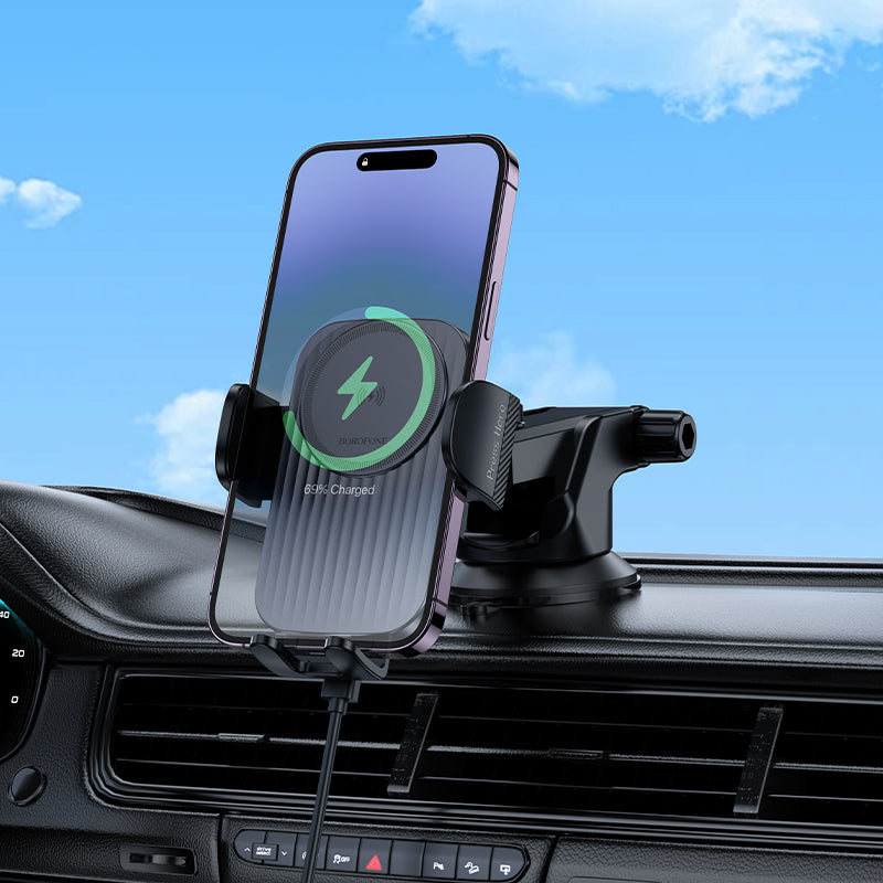 Carregador Auto Wireless Borofone BH222 Leading, 15W, 1.67A, Preto