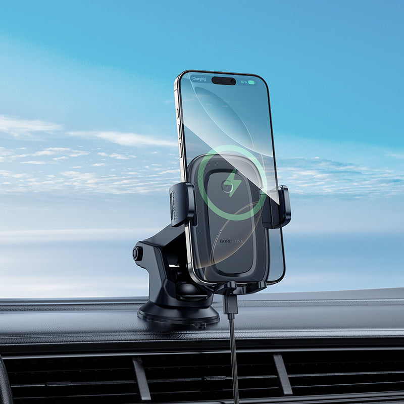 Carregador Auto Wireless Borofone BH223 Follower, 15W, 1.67A, Preto