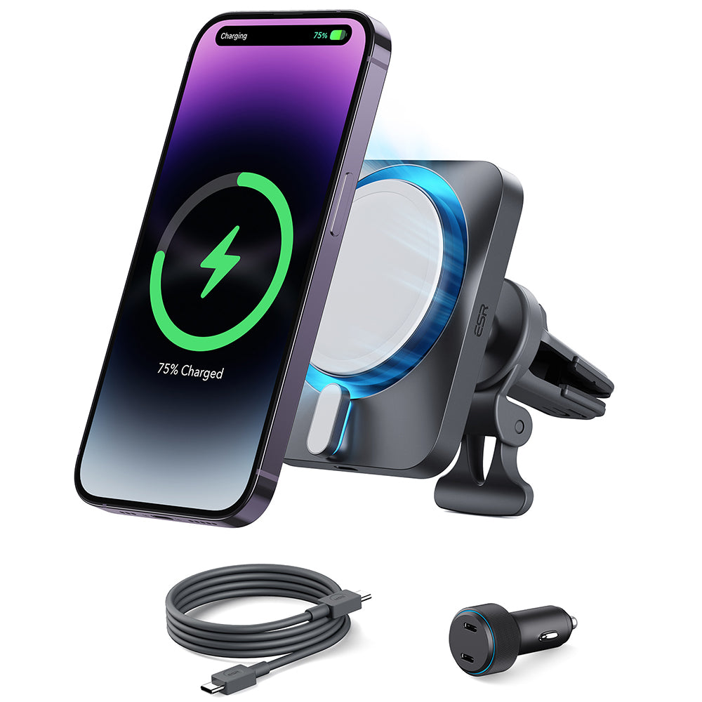 Carregador Auto Wireless ESR CryoBoost, 15W, 1.67A, Prateado