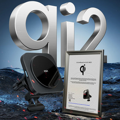 Carregador Auto Wireless ESR HaloLock Vent, 15W, 1.67A, Preto