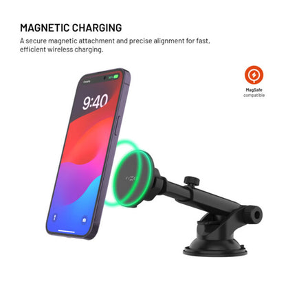 Carregador Auto Wireless Fixed MagRound 2 XL, 15W, 1.67A, Preto