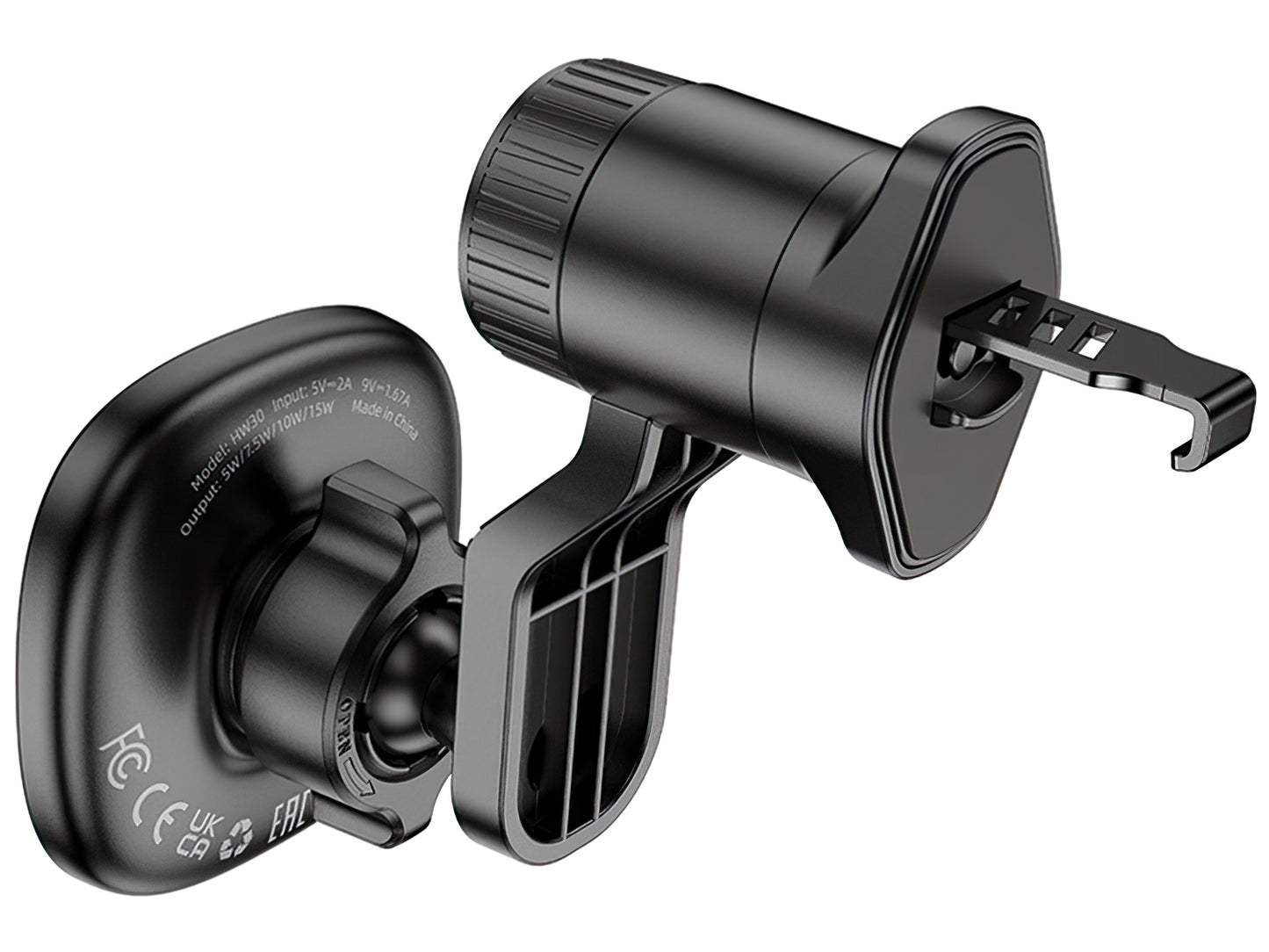 Carregador Auto Wireless HOCO HW30, 15W, 1.67A, Preto