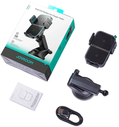 Carregador Auto Wireless Joyroom JR-ZS246s, 15W, 1.67A, Preto