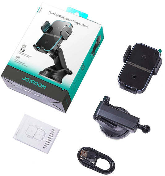 Carregador Auto Wireless Joyroom JR-ZS246s, 15W, 1.67A, Preto