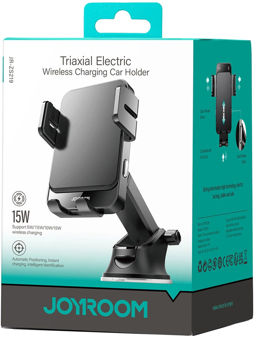 Carregador Auto Wireless Joyroom JR-ZS219, 15W, 1.67A, Preto
