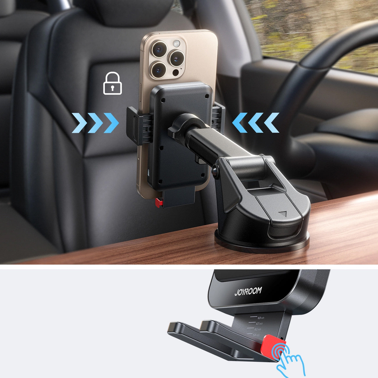 Carregador Auto Wireless Joyroom JR-ZS241S, 15W, 1.67A, Preto