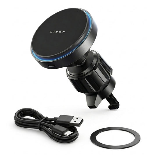 Carregador Automóvel Sem Fios Lisen, 15W, 1.67A, Preto YL0225070006