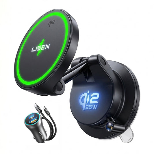 Carregador Automóvel Sem Fios Lisen W608 Pro, 25W, Preto YL0225090001