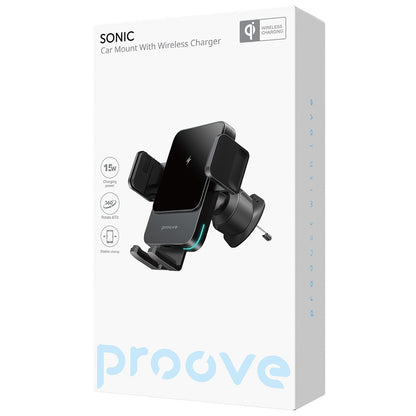 Carregador Auto Wireless Proove Sonic, 15W, 1.67A, Cinzento WHSN15002001