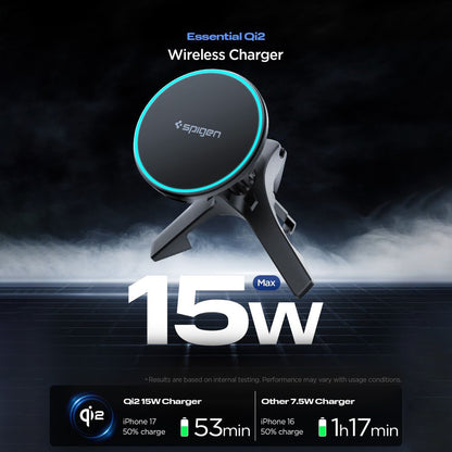 Carregador Auto Wireless Spigen EV15MAQ Essential, 15W, 1.67A, Preto ACP10513
