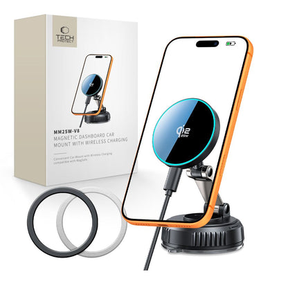 Carregador Auto Wireless Tech-Protect MM25W-V8, 25W, Preto