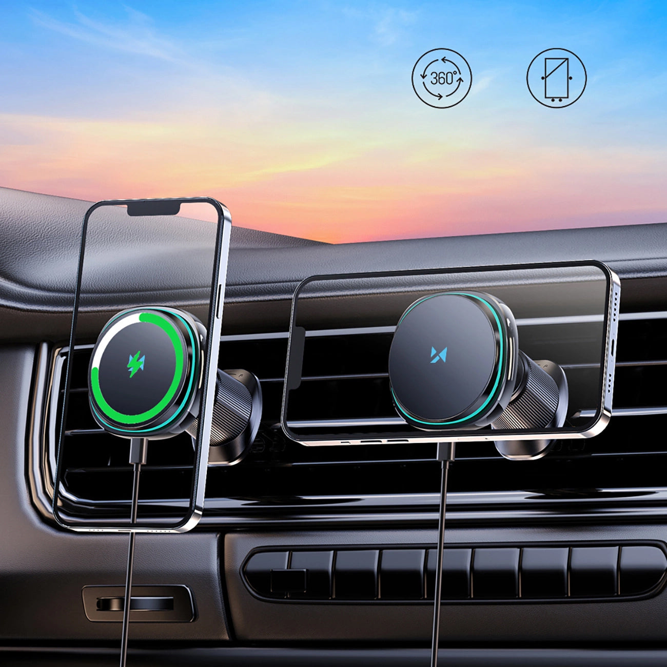 Carregador Auto Wireless WZK WCT5-Q6S2Y, 15W, 1.67A, Preto